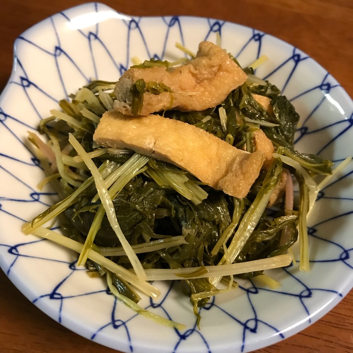 お揚げと小松菜のめんつゆ煮